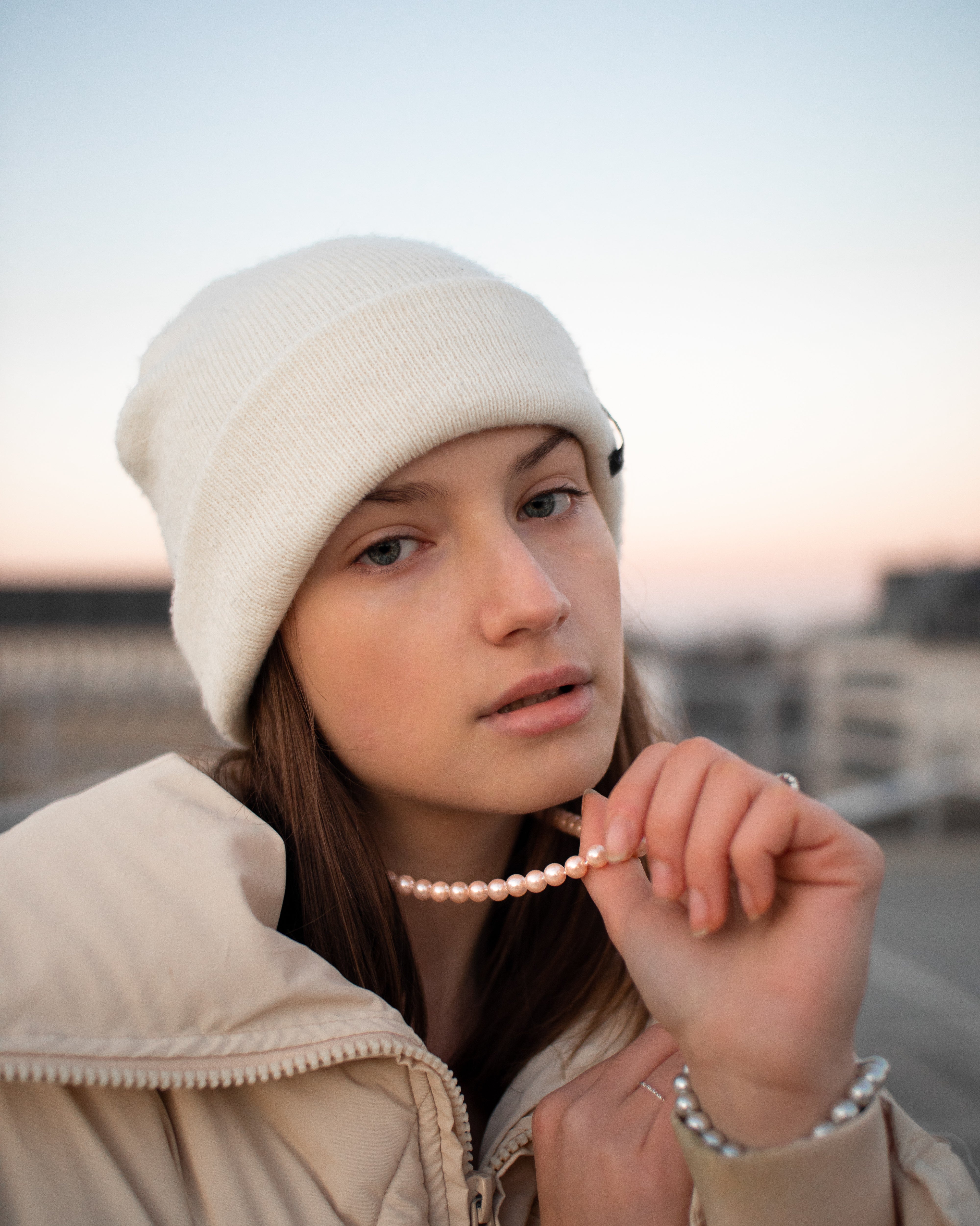 Coquille Rosé pearl necklace 