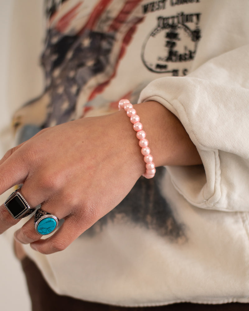 Beaded bracelet caviar pink 