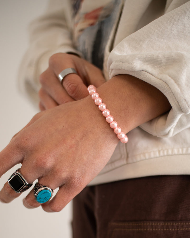 Beaded bracelet caviar pink 