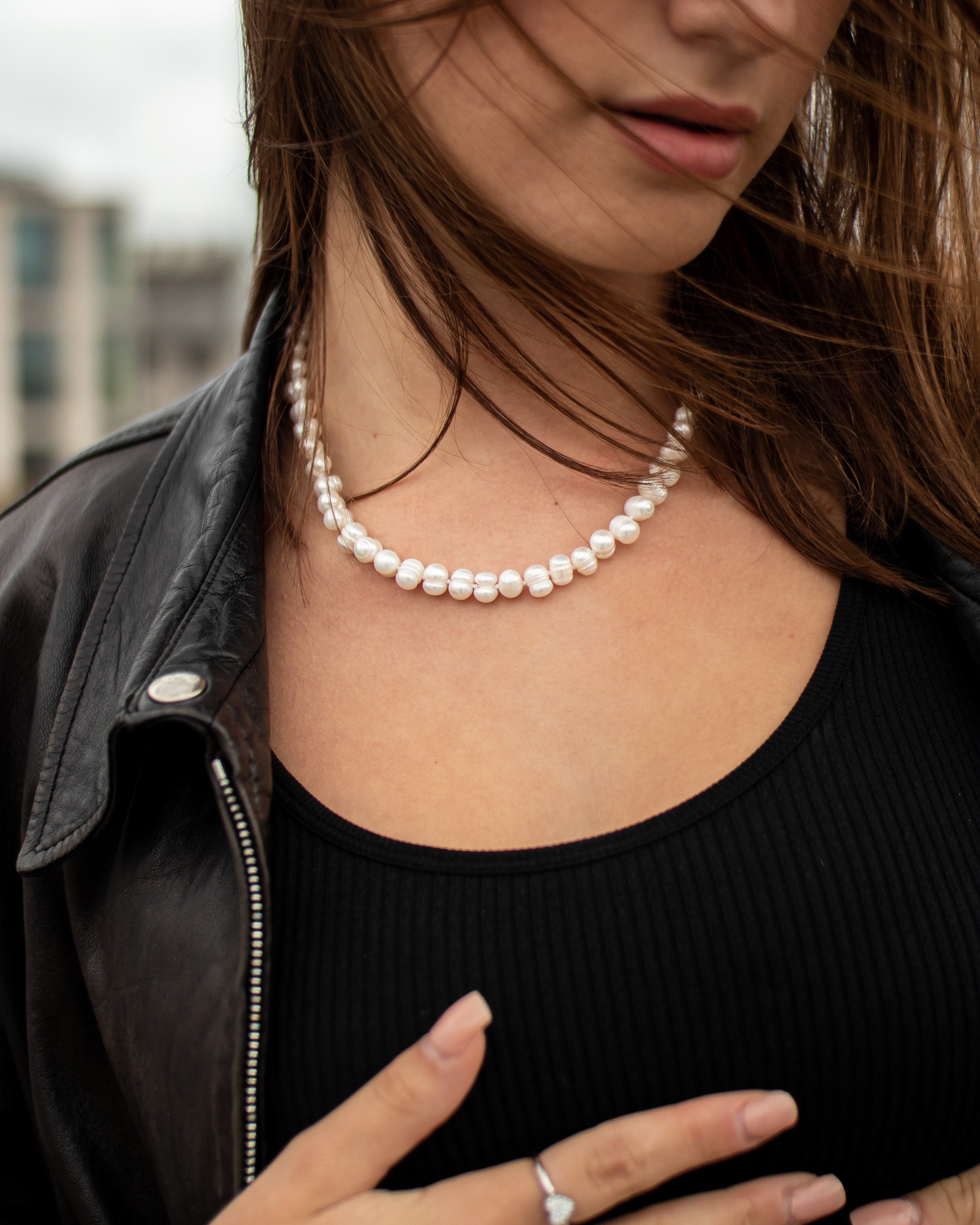 Pearl necklace Lisan pearl white 