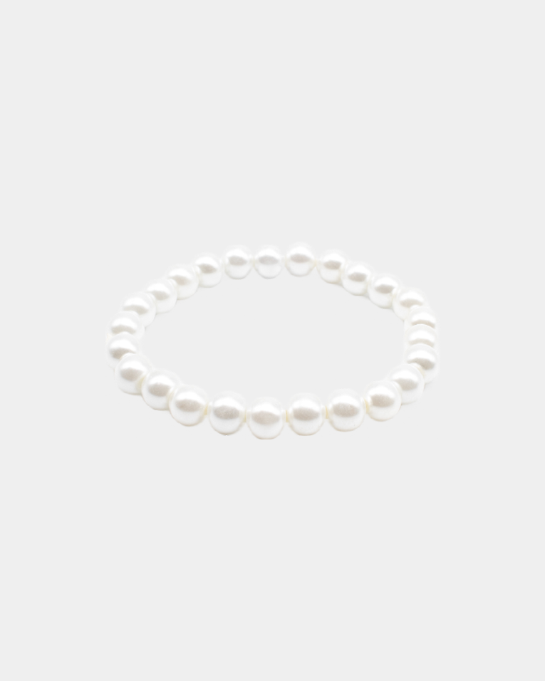 Beaded bracelet caviar pearl white 